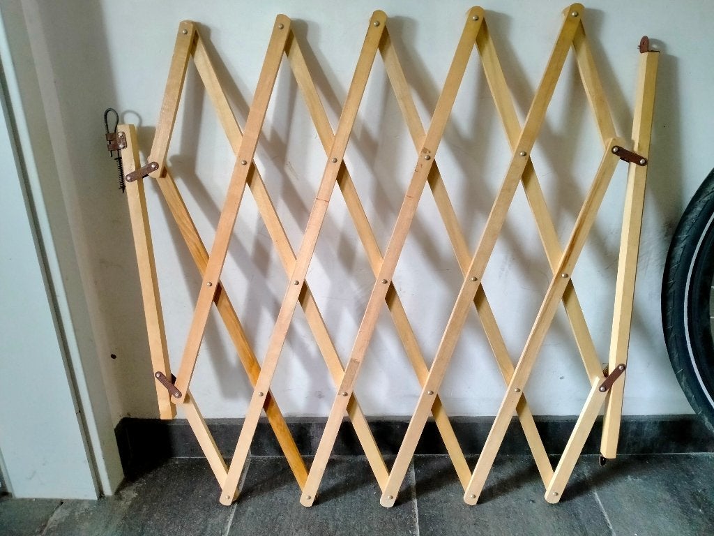 Uitschuifbaar houten hekje, Enlèvement ou Envoi, Utilisé, Autres types, 115 cm ou plus