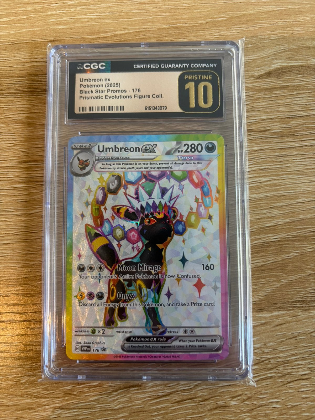 Umbreon ex black star promo prismatic evolutions, Ophalen of Verzenden, Zo goed als nieuw