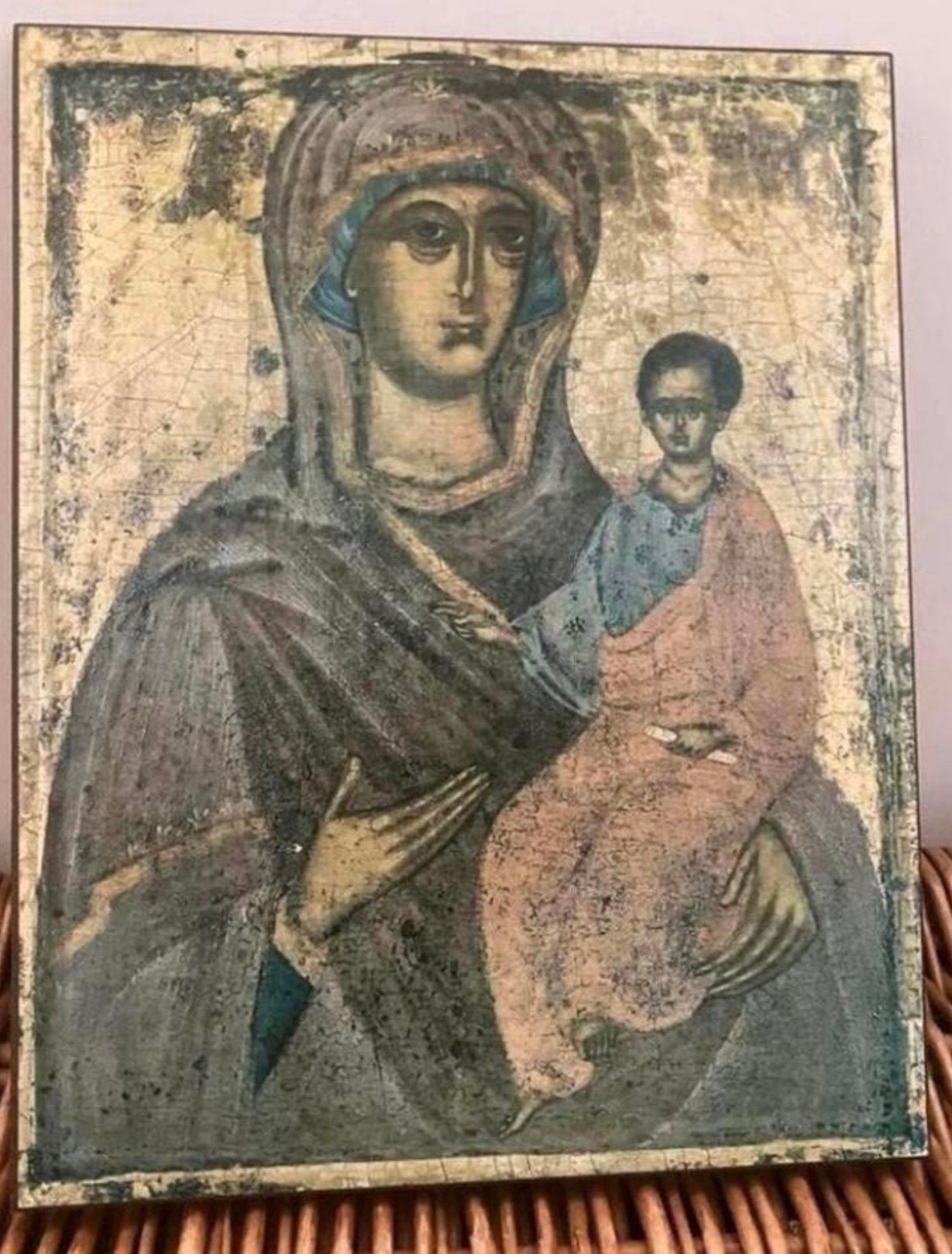 ICOON,ONZE LIEVE VROUWE EN HAAR ZOON,NIEDERRHEINISCHE KUNST, Ophalen of Verzenden