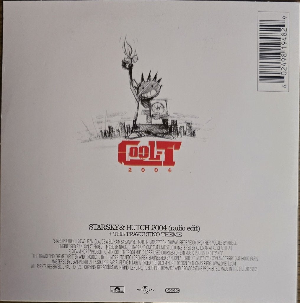 single cd One-T & Cool-T - Starsky & Hutch, 1 single, Enlèvement ou Envoi, Utilisé, Pop