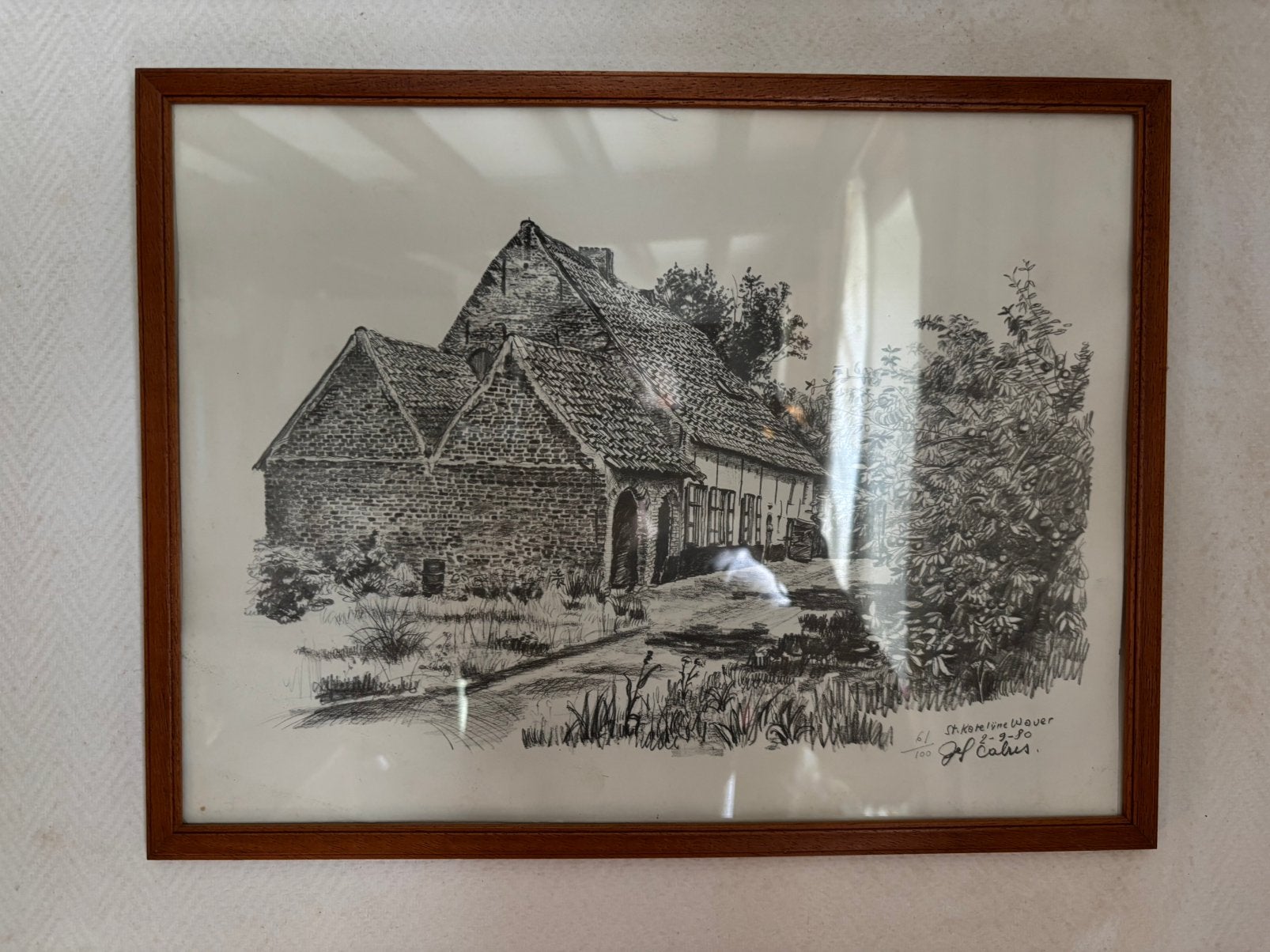 Zwart-wit tekening, Antiek en Kunst, Kunst | Tekeningen en Fotografie, Ophalen, Ets