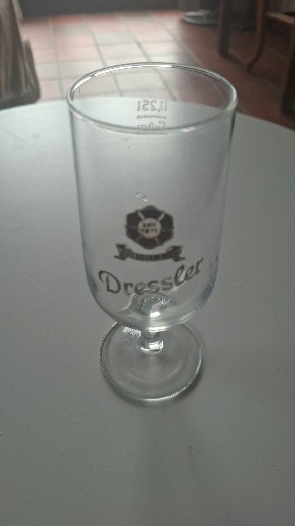 Verre à bière vintage DRESSLER Pils 25cl, Enlèvement, Utilisé, Verre à bière