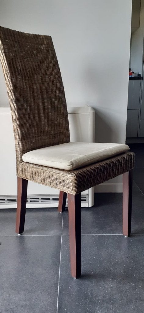6 eetkamerstoelen te koop, Brun, Enlèvement, Osier ou Rotin, Cinq, Six Chaises ou plus