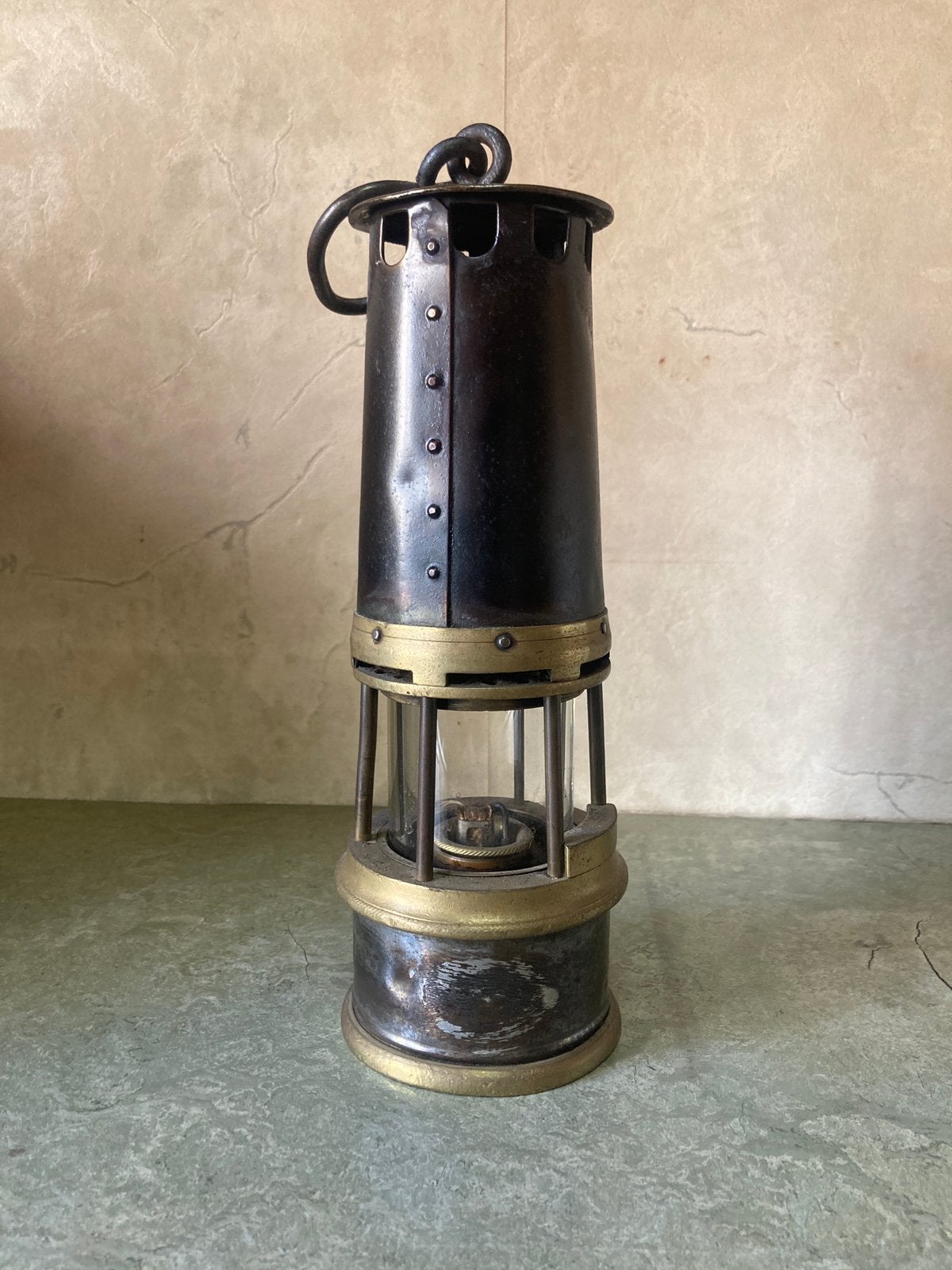 Mijnwerkerslamp, mijnlantaarn, Ophalen of Verzenden, Koper