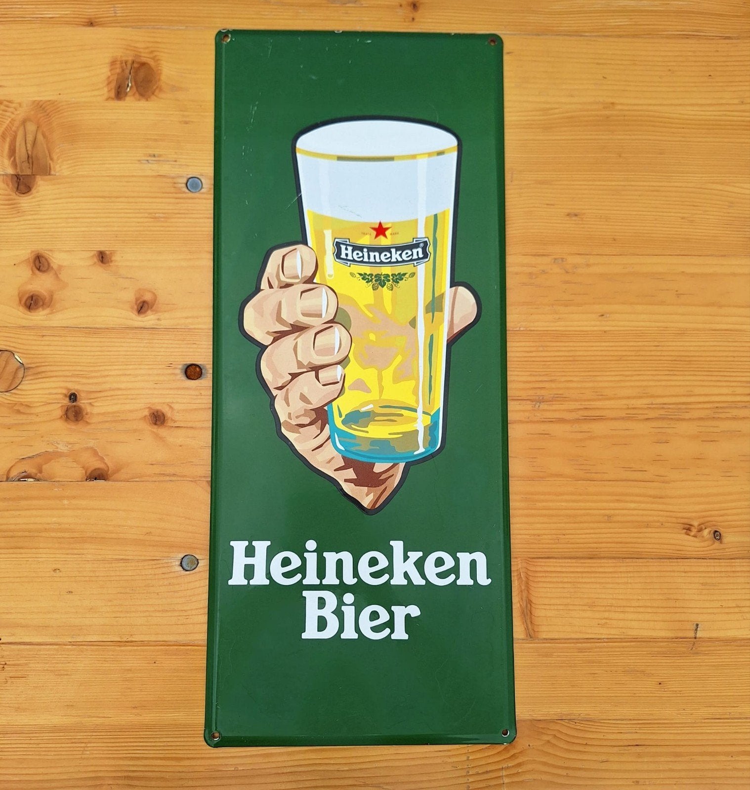 Heineken emaille reclamebord, Ophalen, Reclamebord