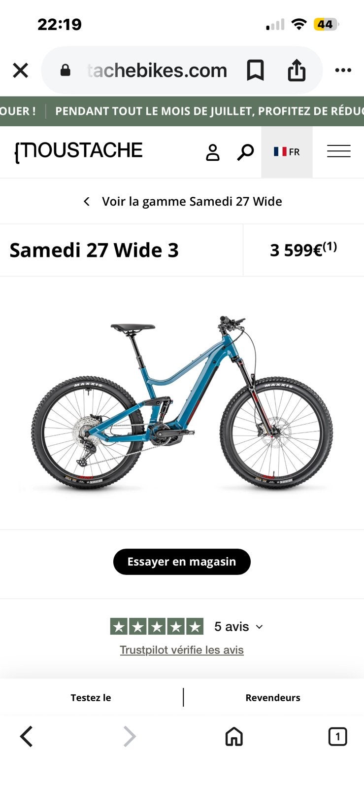 Nouveau VTT Moustache Wide 3 L, Vélos & Vélomoteurs, Enlèvement, Comme neuf