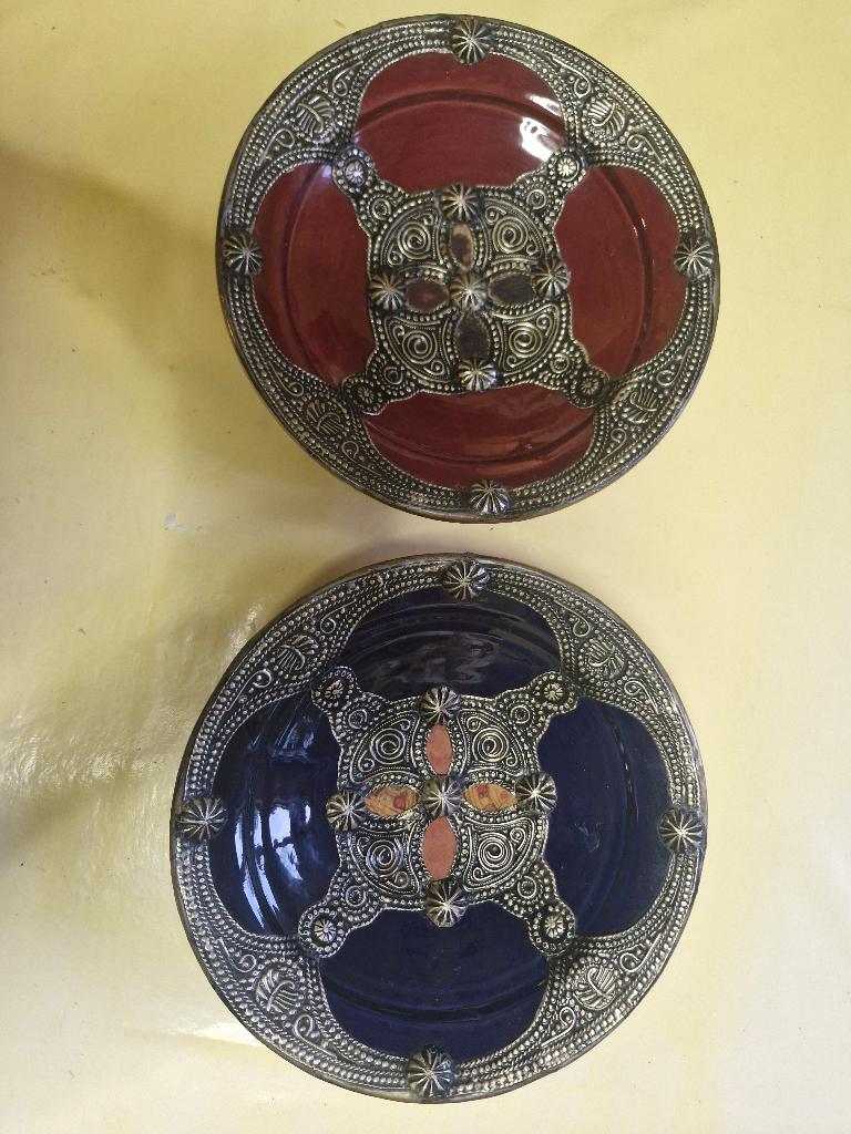 Keramische borden met Marokkaanse decoratie (set van 2), Ophalen