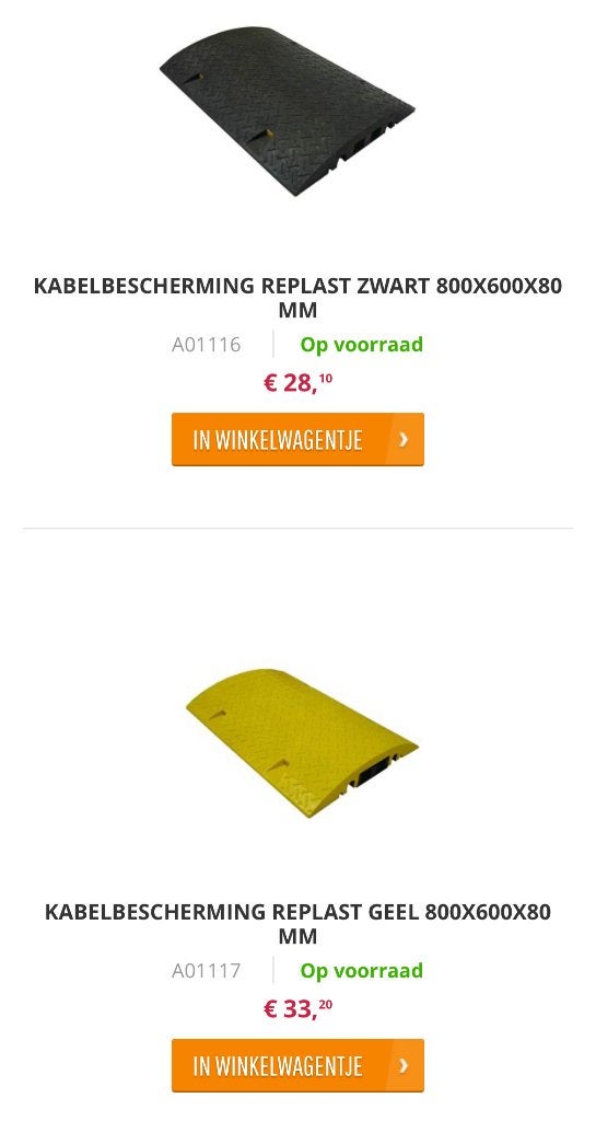 kabelbescherming Replast 800x600x80 mm – geel en zwart, Enlèvement, Utilisé