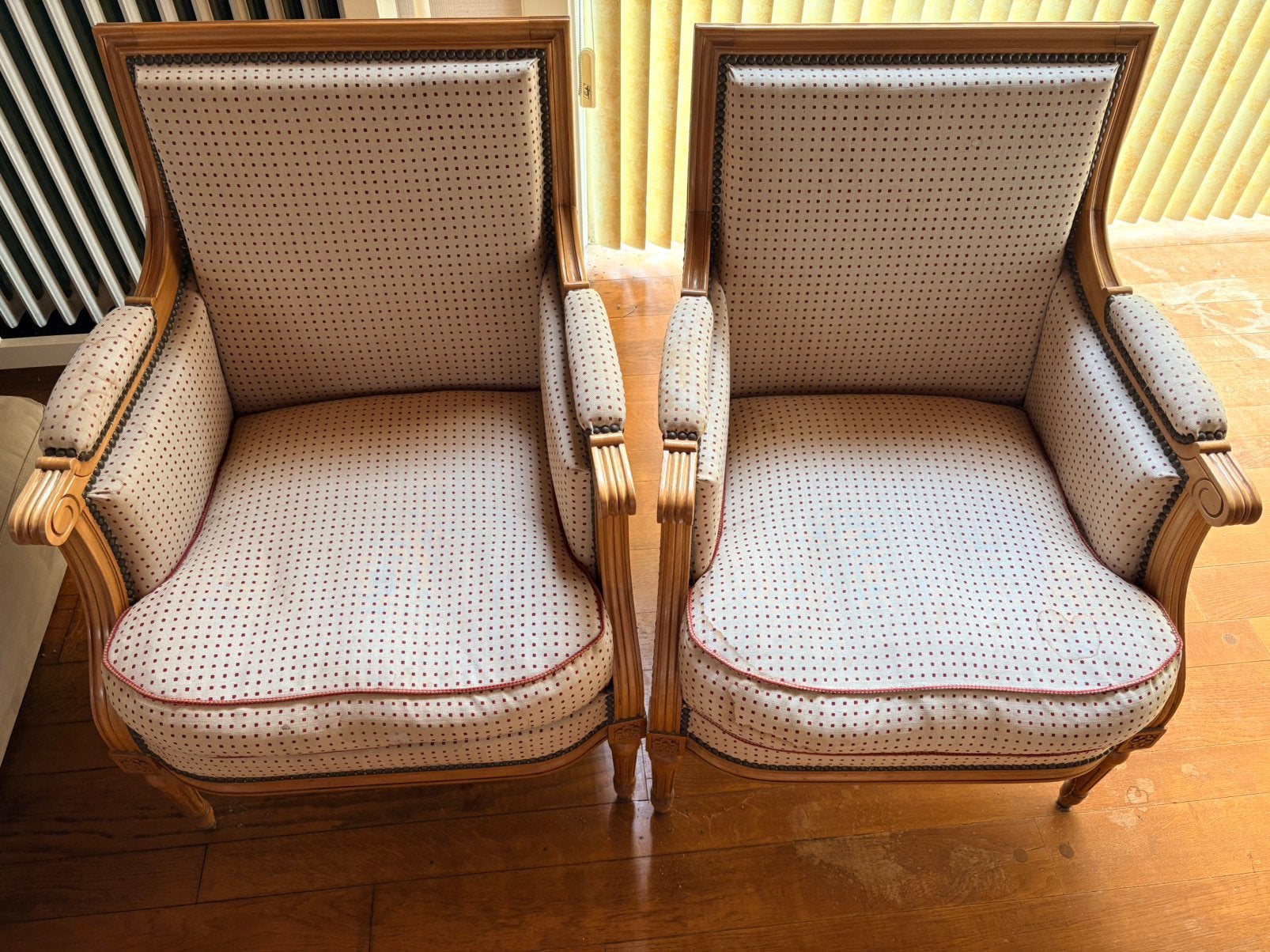Fauteuil bergère style Louis XVI, Ophalen, Gebruikt, Hout