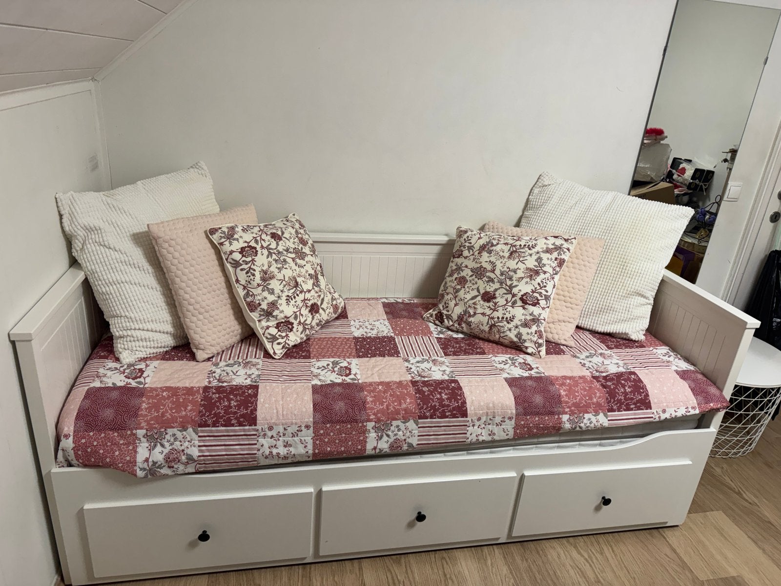 IKEA HEMNES Bedbank / Uitschuifbed (wit) met 3 grote lades, Maison & Meubles, 200 cm, Blanc, Une personne, Comme neuf