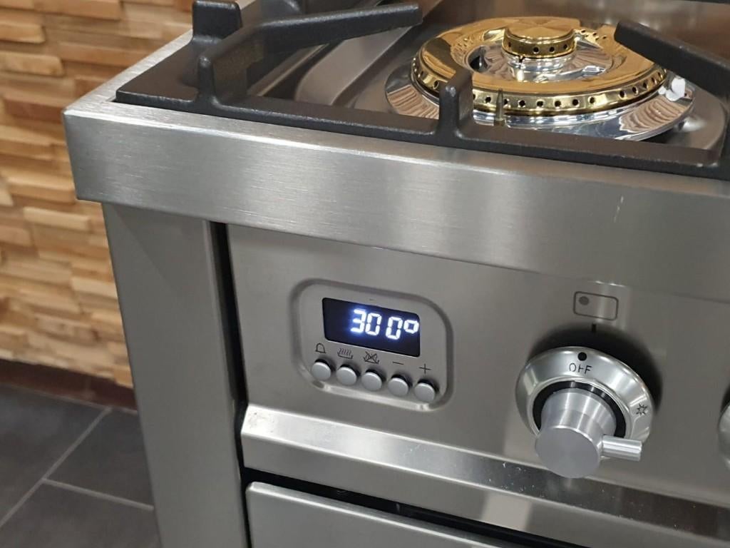 🔥Luxe Boretti Fornuis 90cm rvs + rvs 1 300° oven 6 pits, Elektronische apparatuur, Fornuizen, Ophalen, 60 cm of meer, Zo goed als nieuw