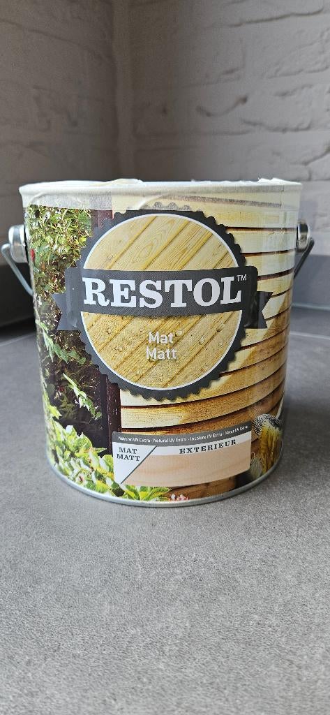 Restol mat Transparante watergedragen beitslak, Bricolage & Construction, Peinture, Vernis & Laque, Neuf, Moins de 5 litres, Enlèvement ou Envoi