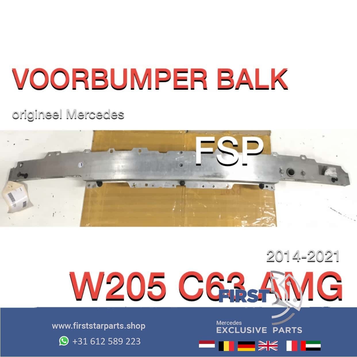 W205 C205 C63 AMG BUMPER BALK Mercedes C Klasse 63 VOORBUMPE, Utilisé, -, -, Enlèvement ou Envoi