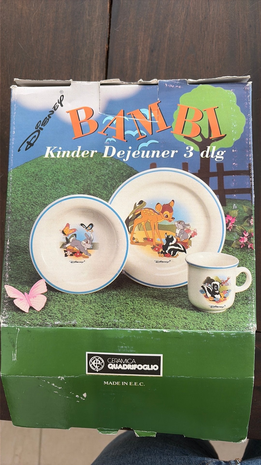 Vintage Disney Bambi ontbijtset Ceramica Quadrifoglio, Ophalen, Bambi of Dumbo, Zo goed als nieuw, Servies
