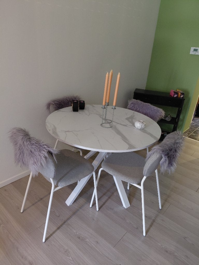 tafel met 4 stoelen, Ophalen, Rond, Zo goed als nieuw, Modern