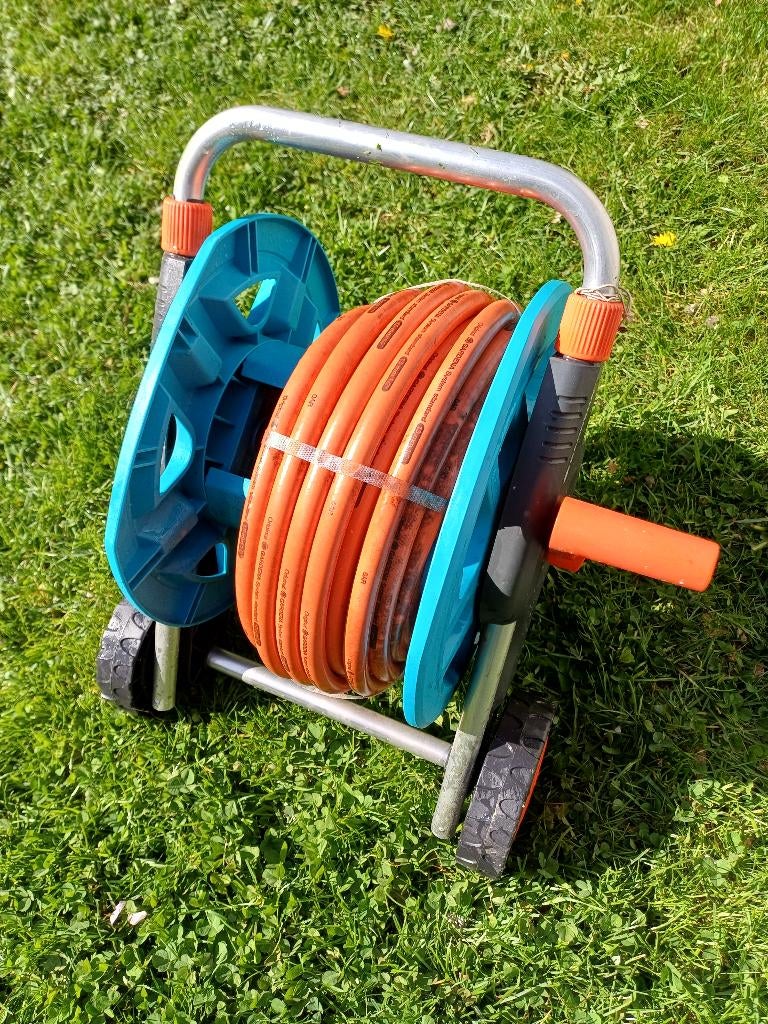 Enrouleur avec tuyau jardin 20 m, Enlèvement, Utilisé