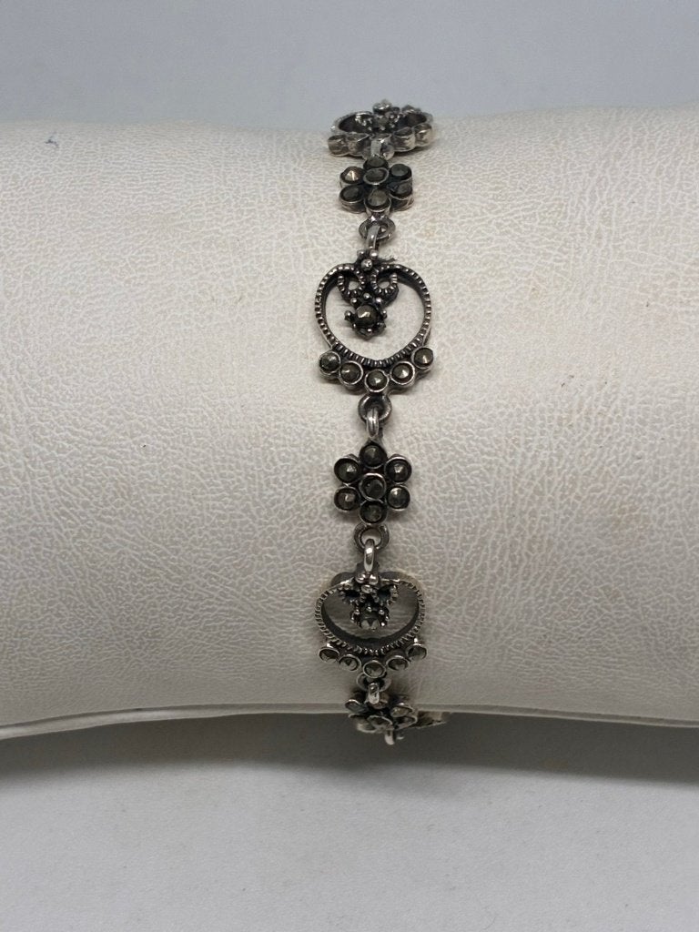 Zilveren 925 Armband met gedetailleerd design, Bijoux, Sacs & Beauté, Enlèvement ou Envoi, Neuf, Gris, Argent