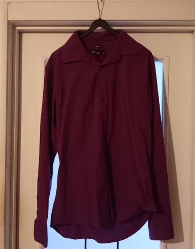 Chemise violet cintrée slim L, Kleding | Heren, Overhemden, Ophalen of Verzenden, Gedragen, Paars, Halswijdte 41/42 (L)