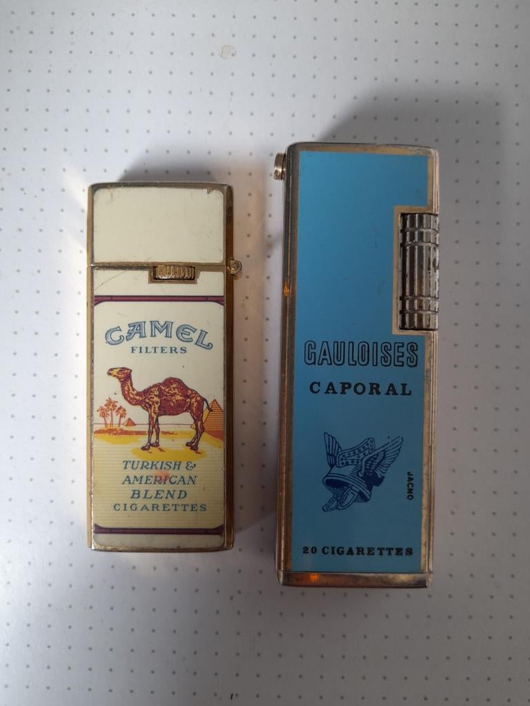 Prachtige set van 2 vintage Gallische en camel gasaanstekers, Ophalen of Verzenden