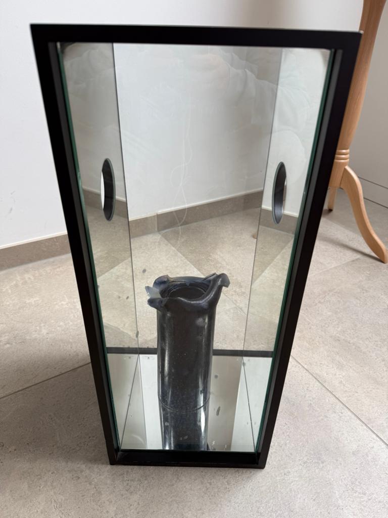 Kaarsenhouder met spiegelglas, Ophalen, Gebruikt, Zwart, Kandelaar