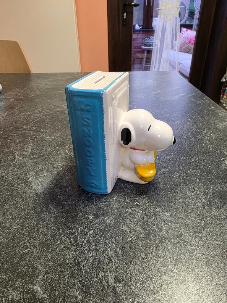 Tirelire Snoopy en porcelaine, Verzamelen, Stripfiguren, Ophalen, Snoopy, Zo goed als nieuw