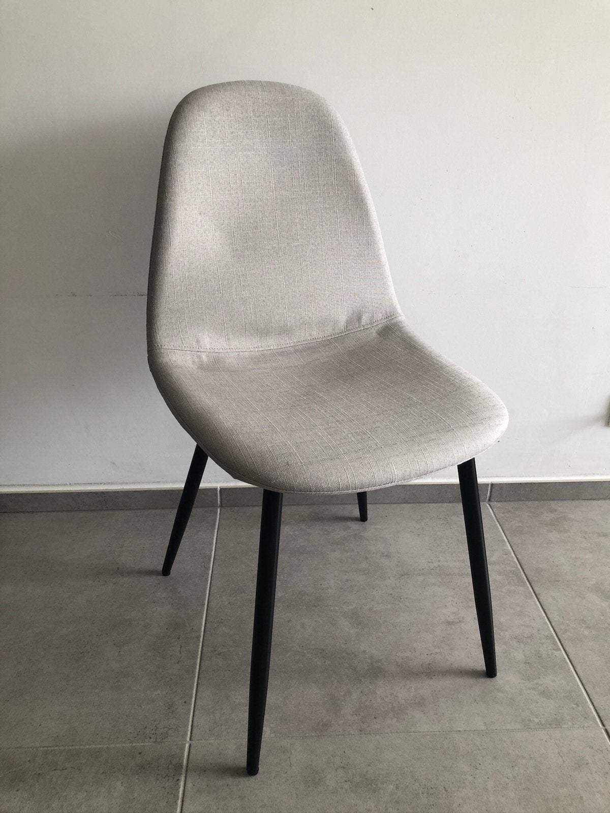 6 grijze stoffen stoelen, Ophalen, Gebruikt, Stof, Grijs