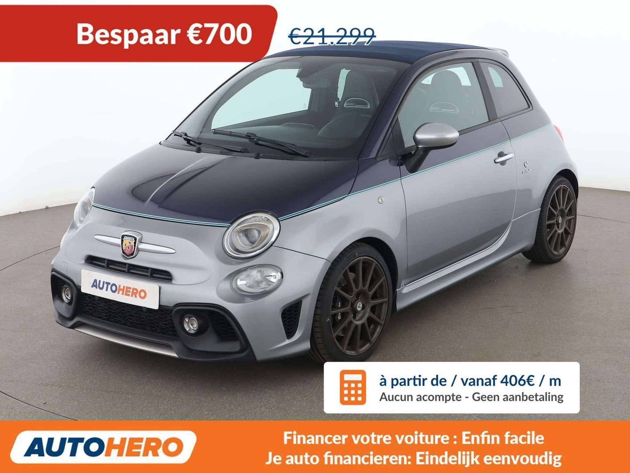 Abarth 695C 1.4 Rivale (année de construction 2017), Cuir, Argent ou Gris, Achat, Cabriolet
