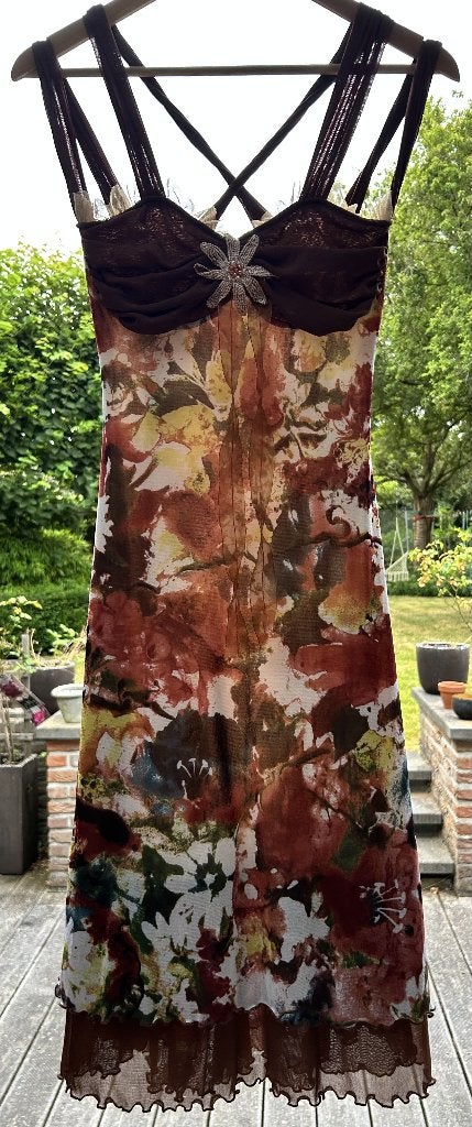 Shirt Passion Italia zomerse bloemenjurk, Kleding | Dames, Ophalen of Verzenden, Zo goed als nieuw, Maat 38/40 (M), Meerkleurig