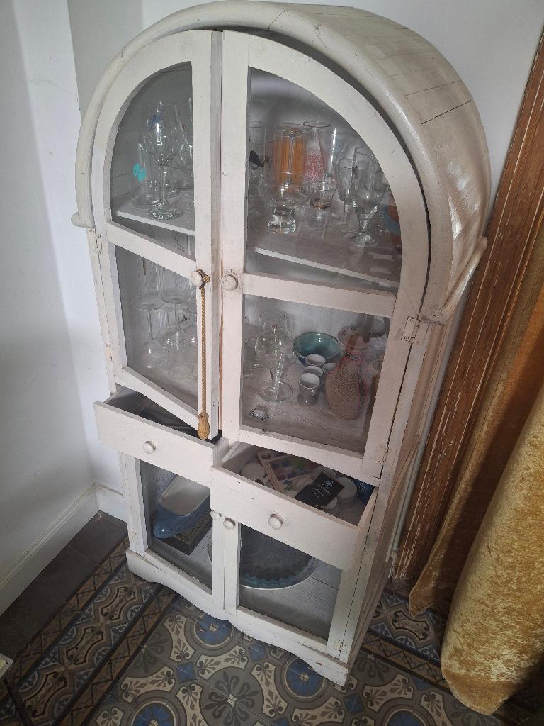 retro vintage kast buffet servieskast vitrine, Antiquités & Art, Enlèvement