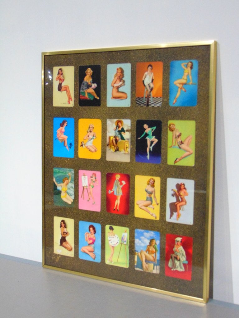 Kader met klassieke pin-ups (speelkaart ruggen), Ophalen of Verzenden, Zo goed als nieuw, Overige typen