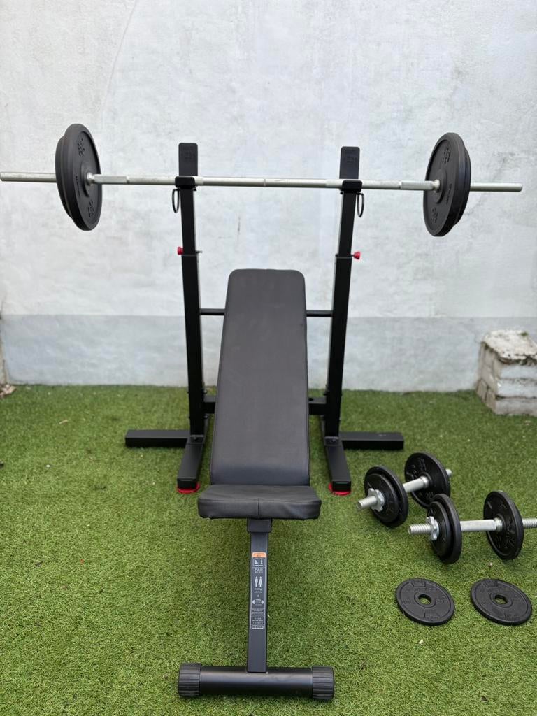 Banc de musculation + haltere et poids, Ophalen, Zo goed als nieuw, Dumbbell