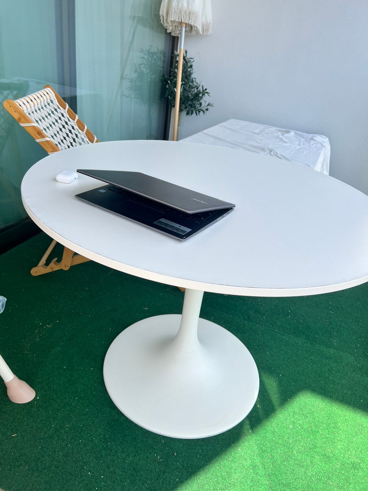 Table de cuisine ronde avec pied central (Ikea), Enlèvement ou Envoi, Utilisé