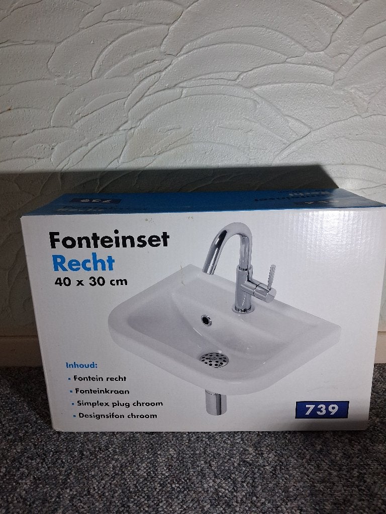 Wastafel nieuw met kraantje, Ophalen, Nieuw, Steen, Wastafel