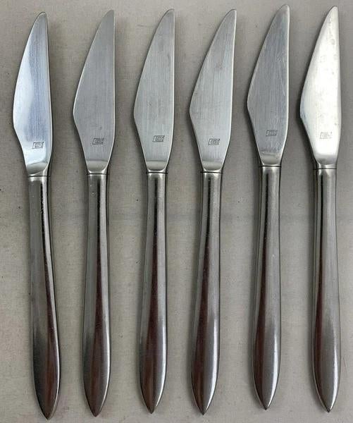 6 couteaux de petit-déjeuner Gero Zilduro 750 Feti Holland V, Envoi, Comme neuf, Inox ou Chrome, Ensemble de couverts