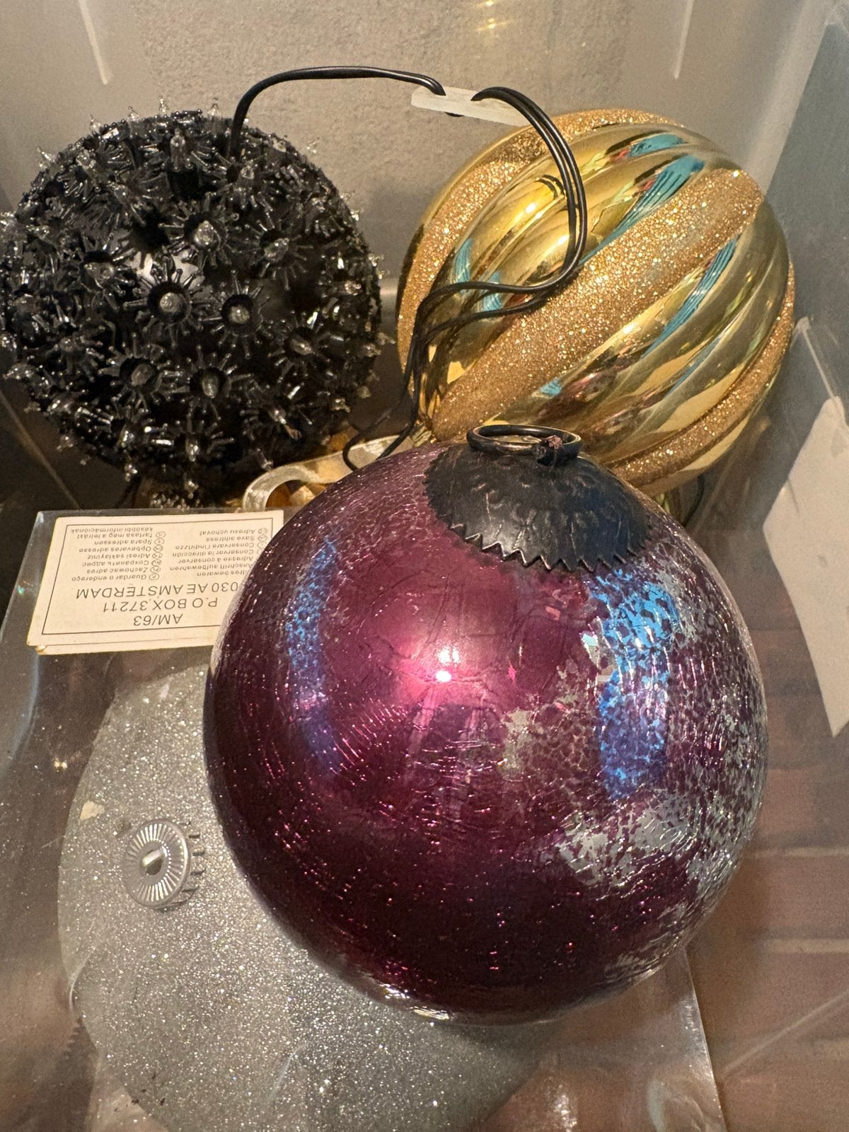 6 luxe kerstbollen, Ophalen, Zo goed als nieuw