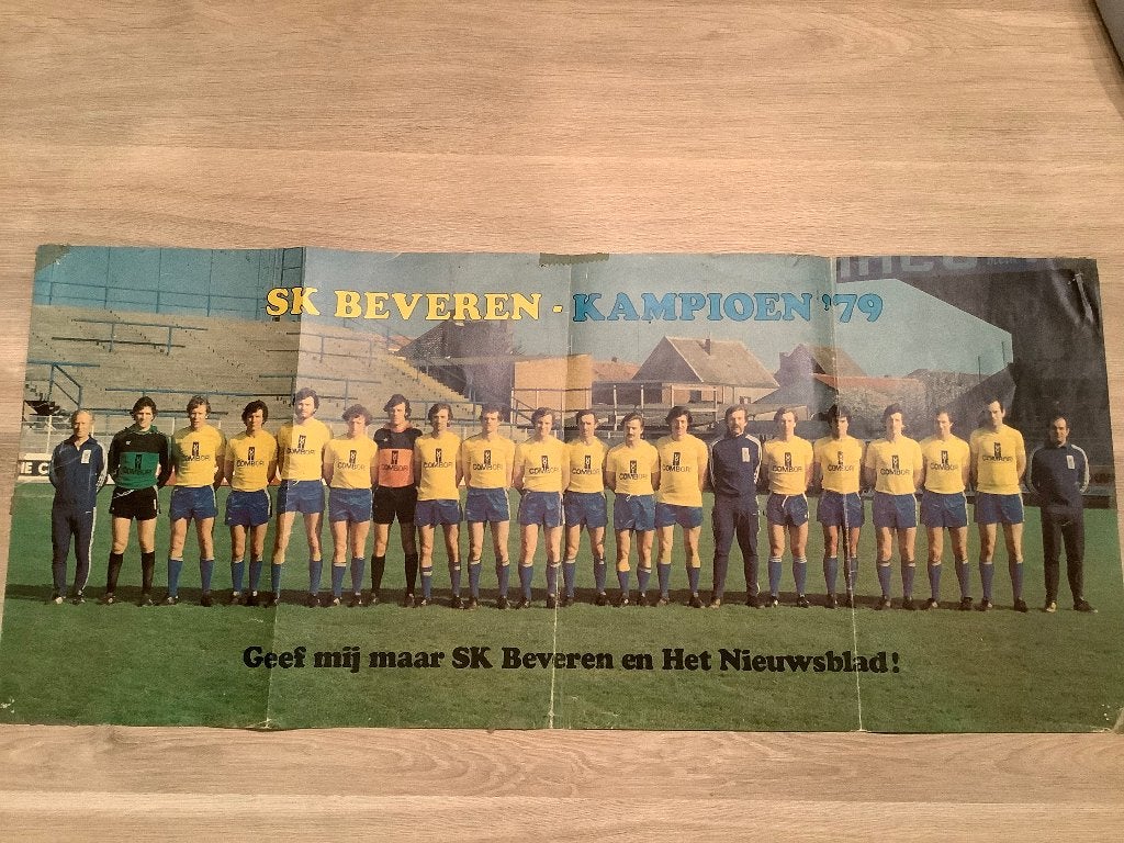 Poster SK Beveren Kampioen 1979, Enlèvement ou Envoi, Utilisé, Affiche, Image ou Autocollant