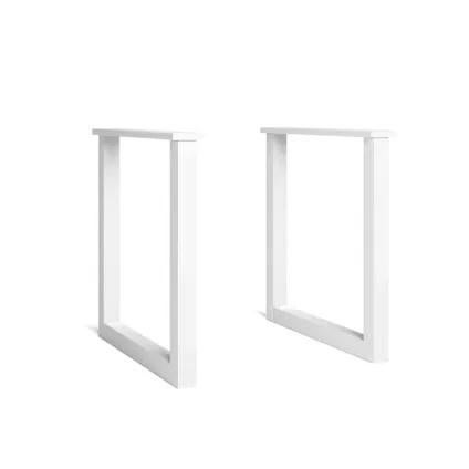 2 Pieds-support En "U" Bois Massif Laqué Blanc Neufs, Maison & Meubles, Pièces pour table, Neuf, Pied de table, 50 à 100 cm, 50 à 100 cm
