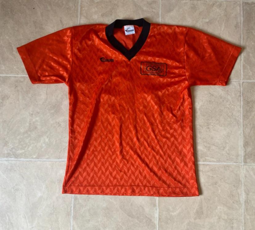 Maillot de Foot Vintage Orange - GSA #15 Mike, Taille L, Enlèvement ou Envoi, Comme neuf, Maillot