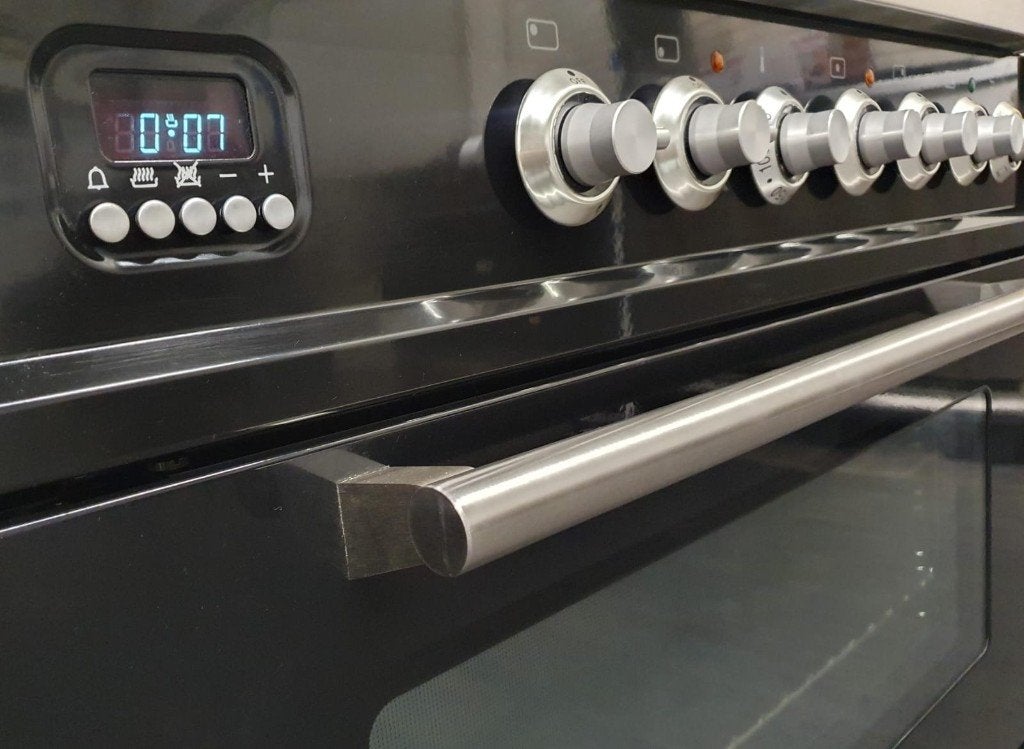 Luxe Boretti Gasfornuis 80cm hoogglans zwart rvs 1 oven, Elektronische apparatuur, 60 cm of meer, Ophalen of Verzenden, Zo goed als nieuw