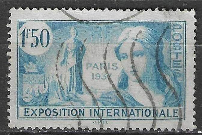 Frankrijk 1937 - Yvert 336 - Wereldtentoonstelling (ST), Verzenden, Gestempeld