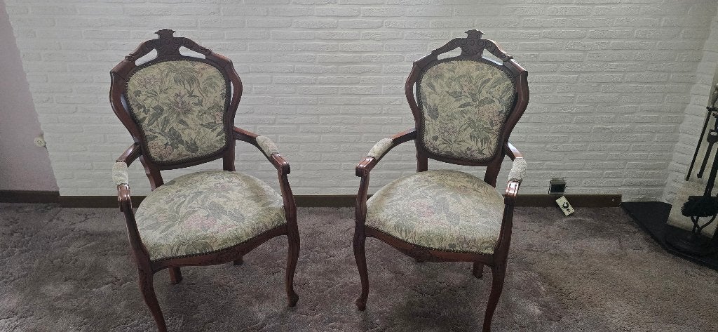 Franse Louis XV stoelen fauteuils, Maison & Meubles, Chaises, Autres couleurs, Bois, Deux, Enlèvement