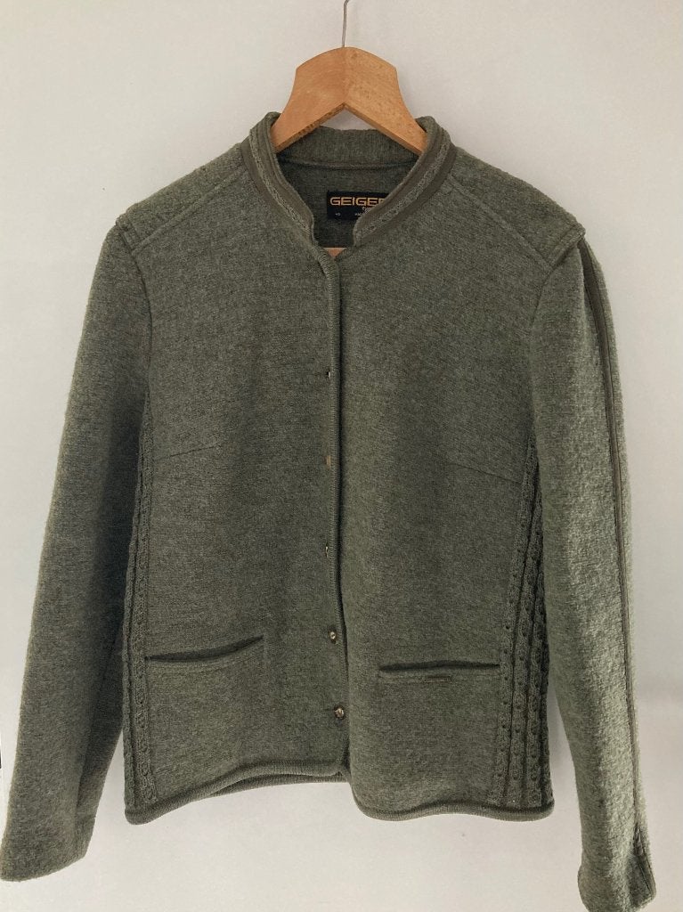Veste vintage en laine GEIGER Tyrol — Laine — Taille 46, Taille 46/48 (XL) ou plus grande, Enlèvement ou Envoi, Comme neuf, Vert