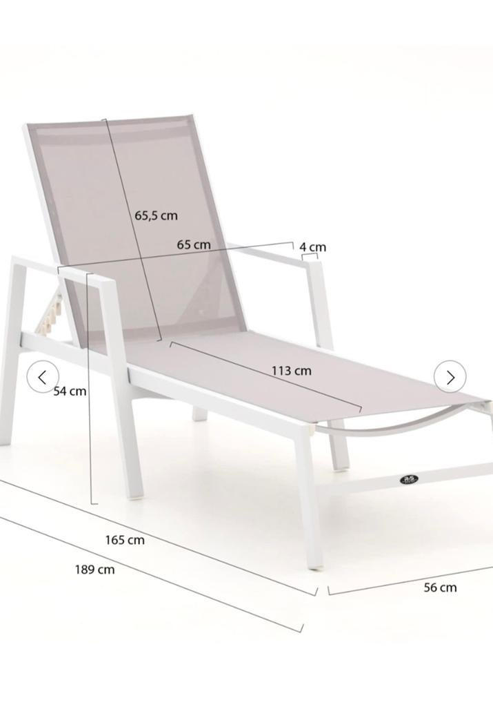 Design ligstoel tuin, Tuin en Terras, Ligbedden, Ophalen, Zo goed als nieuw, Aluminium, Verstelbaar