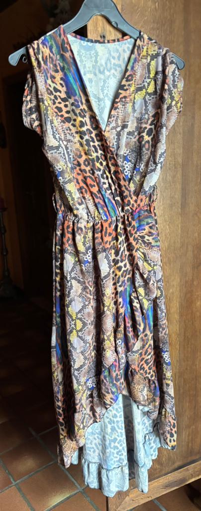 Robe longue, dos, devant plus court, M/L, Taille 38/40 (M), Enlèvement ou Envoi, Comme neuf, Brun
