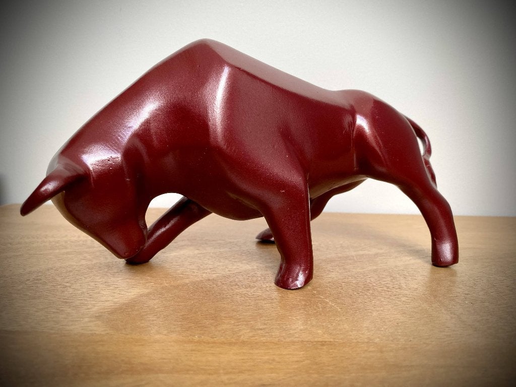 Taureau en Bronze Patine Rouge Art Déco N5/20 signé Chenet, Enlèvement ou Envoi, Bronze