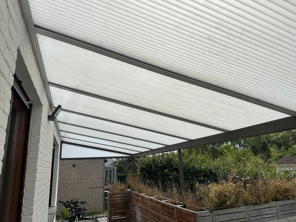 Aluminium terrasoverkapping 10m x 2,20m - Zelf te demonteren, Tuin en Terras, Overkappingen, Ophalen, Gebruikt, Veranda