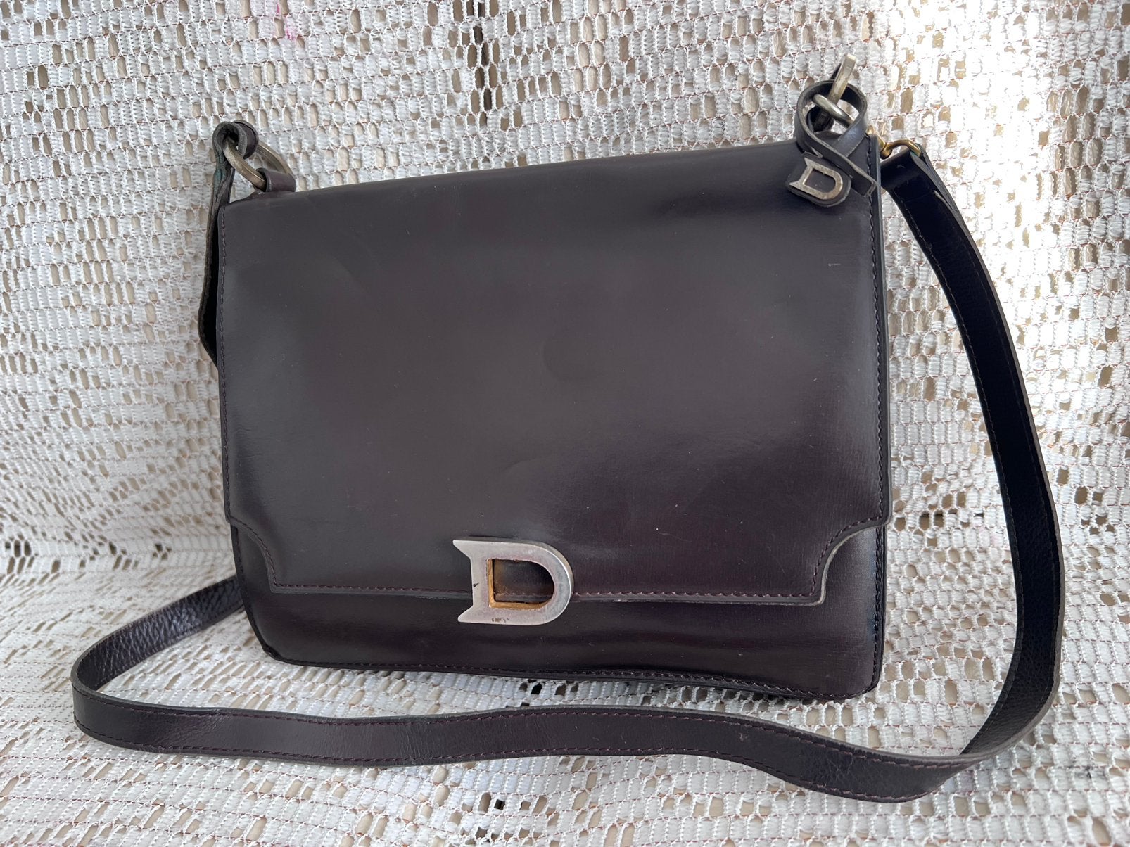 Sac DELVAUX cuir marron vintage, Enlèvement ou Envoi, Comme neuf, Cuir