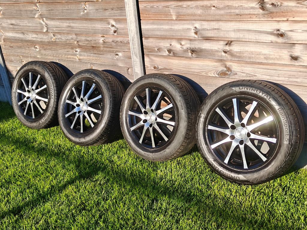 Aluminium velgen met zomerbanden steek 5*108, Auto-onderdelen, Ophalen, Velg(en), 16 inch, Personenwagen
