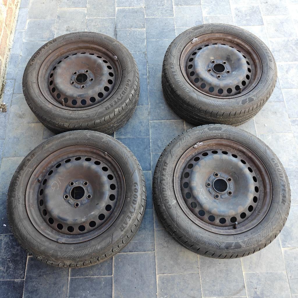 4 pneus été Goodyear efficientgrip perf 2 205/55 r16 +jantes, 16 pouces, Véhicule de tourisme, Pneus été, 205 mm