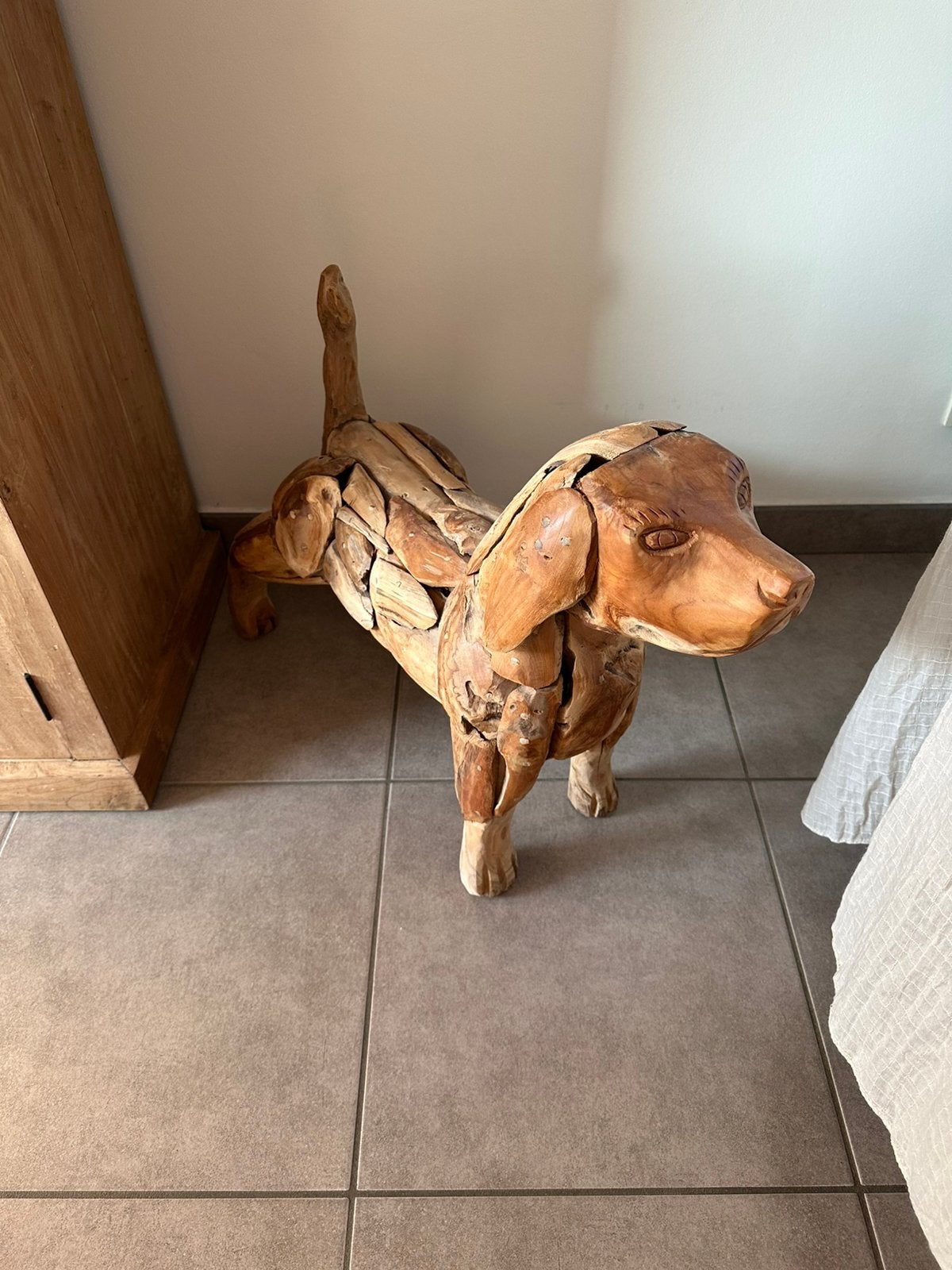 J-Line hond Teak hout nieuw!, Neuf, Campagnard, Enlèvement, Bois